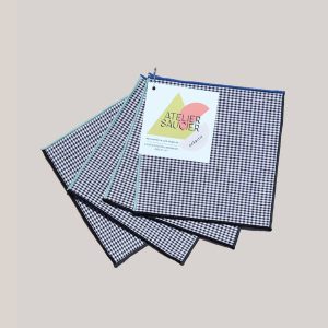 Retro Gingham Cocktail Napkins | Set of 4