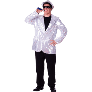 Silver Sequin Jacket - Adults - Medium